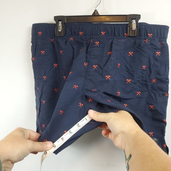 The North Face Pull On Mens Pickaxe Design Navy Blue Red Shorts Sz Medium - Picture 9 of 10